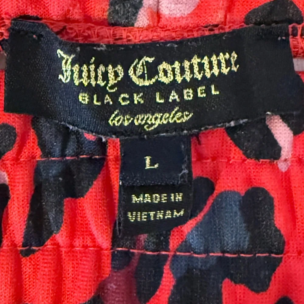 Juicy Couture Black Label Red Leopard Print Lounge Sweatpants Y2K Vibes Large